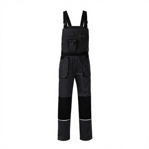 Unisex <b>Black</b> Polyester Work Coverall Abrasion Resistant Durable Breathable CE Certified Needle Detection Industrial Use - Product Image 1