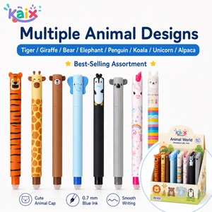 Juego <span class=keywords><strong>de</strong></span> Bolígrafos <span class=keywords><strong>de</strong></span> Gel con Diseño <span class=keywords><strong>de</strong></span> Animales y Logotipo Personalizado, Bolígrafos Bonitos <span class=keywords><strong>de</strong></span> 0.7 mm con Tinta Azul para Empaquetado <span class=keywords><strong>de</strong></span> Marca y Tiendas <span class=keywords><strong>de</strong></span> Papelería - Product Image 1