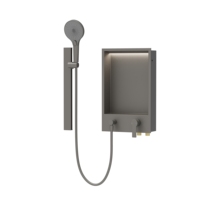 Panneau de douche mural NEODRAIN en acier inoxydable 304 étanche, système de douche intégré avec lumière LED et jet de pluie, pour usage hôtelier