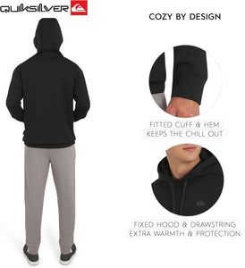 เสื้อฮู้ดผู้ชาย <span class=keywords><strong>Quiksilver</strong></span> ทรงปกติ รุ่น Active Performance ผ้าแจ็คการ์ดตาข่ายและผ้าฟลีซขนแกะ กระเป๋าหน้าแบบเรียบ พร้อมโลโก้ (ไซส์ S-XL) - Product Image 3