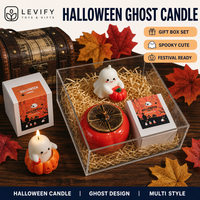 Vela de Cera de Soja para Halloween, Hecha a Mano, con Impresión Tipográfica, Regalo Práctico, Aroma a Calabaza, Crea una Atmósfera Especial