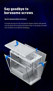 2023 thiết kế mới nhất OEM kép Tempered Glass Máy tính để bàn trường hợp máy tính PC chơi Game vỏ Gamer mATX trường hợp PC cho máy tính để bàn - Product Image 6