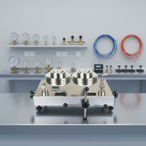 Manómetro de pistón de gas Shelok para prueba de peso muerto, precisión del 0.015% para salas limpias, aeroespacial y electrónica - Product Image 5