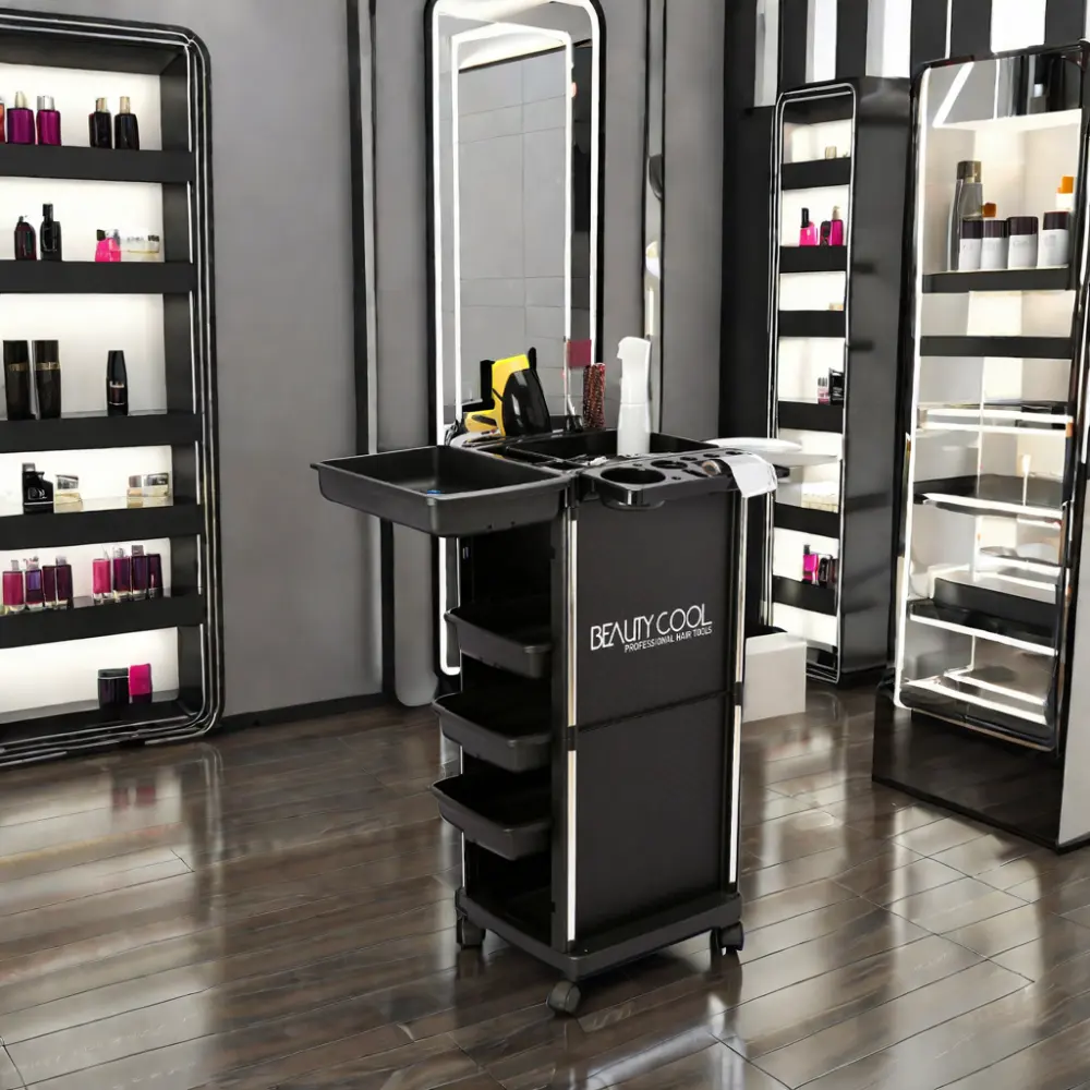 Furnitur Salon profesional, troli Salon rambut baja anti karat, troli kecantikan Modern, penggunaan bengkel rumah sakit