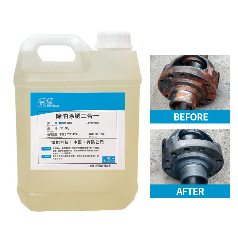 Industrial specific metal parts degreaser and rust remover for sonic cleaning agents