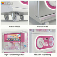 Machine à capsules Gachapon pour magasin d'arcade, grande capacité, en métal, à fort potentiel de profit, avec caractéristiques japonaises et prise en charge de l'anglais