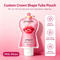 Pochette compressible personnalisée en forme de cœur, étanche, haute barrière, impression personnalisée, qualité alimentaire, emballage pour crème pour les mains 30ml