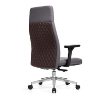 Chaise de bureau de direction haut de gamme en cuir véritable, design moderne et minimaliste, ergonomique, réglable, base 5 étoiles, accoudoirs fixes