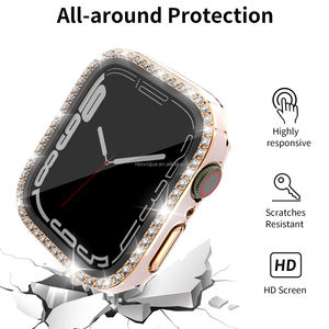 NEXVOGUE pour I <span class=keywords><strong>Watch</strong></span> Boîtier <span class=keywords><strong>45</strong></span> <span class=keywords><strong>mm</strong></span> Couleur noire Couverture diamant de luxe I <span class=keywords><strong>Watch</strong></span> ultra 49 <span class=keywords><strong>mm</strong></span> Protecteur - Product Image 5