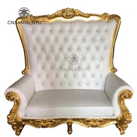 Meubles de décoration de mariage en bois de luxe causeuse chaise de trône 2 places double canapé de scène de couleur personnalisée