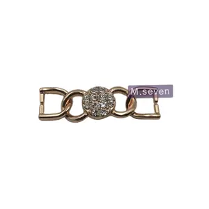 wholesale hot sale 100% zinc alloy chain decoration gold belt accessories D Ring buckle