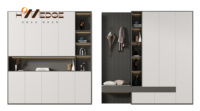 Armoire à chaussures moderne sur mesure, grande capacité, panneau de fibres à densité moyenne, meubles de villa, entrée, rangement, organisation