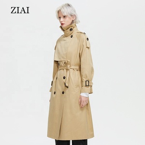 Nuova moda OEM <span class=keywords><strong>Trench</strong></span> lunghi personalizzati giacche giacca a vento da <span class=keywords><strong>donna</strong></span> impermeabile Casual occidentale cappotto doppiopetto - Product Image 5