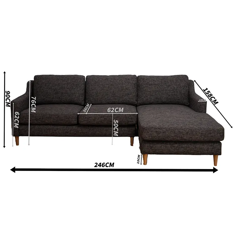 New Product Wooden Sofa Set Furniture Living Room Chaise Lounge Recliner Corner Sofa