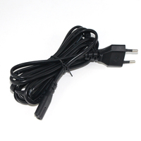 1,5 m negro europeo AC tipo F enchufe ángulo recto Cee7/7 a C7 Iec cable de alimentación para proyector de computadora
