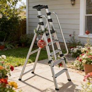 <span class=keywords><strong>บันได</strong></span>อลูมิเนียมอัลลอยด์ 6 ขั้น รูปทรงตัวเอ แข็งแรง ทนทาน เหมาะสำหรับงานตกแต่งภายในและภายนอก และงานบนที่สูง - Product Image 3