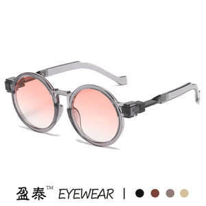 Yingtai Eyewear <b>Round</b> Frame <b>Sunglasses</b> UV400 PC Unisex Fashion Retro Style - Product Image 5