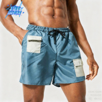 Short de bain multicolore à séchage rapide, Logo personnalisé OEM en Polyester avec poches, pantalon de plage pour hommes