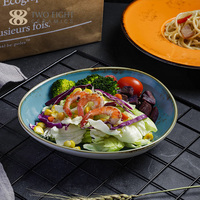 Assiettes en céramique de Style européen, ensemble de vaisselle de 10, 12 pouces, attrayants et Durable, 8 pièces, assiettes de restaurant