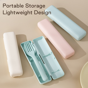 Anya hiện đại di động tái sử dụng PBT muỗng nĩa đặt từ <span class=keywords><strong>Flatware</strong></span> đặt du lịch cắm trại tùy chỉnh xử lý nhựa dao kéo với trường hợp - Product Image 5