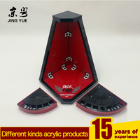 Étagère d'angle Rock Cube, rouge brillant, en plastique, verticale, autoportante, moderne, décorative