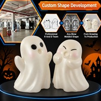 Figurines de fantômes blancs de collection, lot de deux, décorations d'Halloween, mini-statues d'esprits expressifs pour étagère, armoire, présentoir de bureau