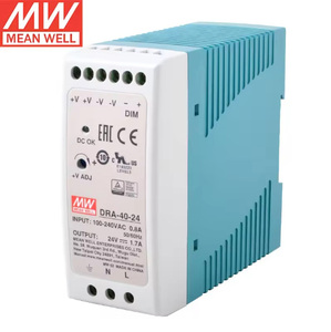 Alimentation électrique sur rail DIN Mean Well DRA-40-12 DRA-40-24 40W SMPS 12V 3.34A <span class=keywords><strong>24V</strong></span> 1.7A Entrée 90-264VAC Utilisation industrielle <span class=keywords><strong>Linak</strong></span> Knx Domotique - Product Image 1
