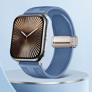 लक्जरी प्रतिस्थापन खेल रबर + कैनवास घड़ी बैंड 42/44/45/49 मिमी सिलिकॉन घड़ी स्ट्रैप चुंबकीय तह बकल 46 मिमी - Product Image 5