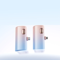Nouvelle mini batterie externe portable 5000mAh ultra-mince à charge rapide 22.5W avec écran LED, type-C 2-en-1, chargeur d'appareil mobile