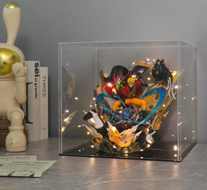 Vitrine en acrylique transparente avec panneaux de 2 mm, base noire et guirlande lumineuse <span class=keywords><strong>LED</strong></span>, pour petits objets de collection et souvenirs, à poser sur table - Product Image 4