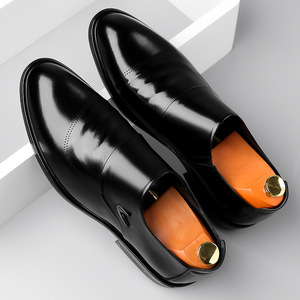 Men's Leather <b>Shoes</b> Cowhide Formal Business <b>Shoes</b> One Kick Closure Black Office Career Dress <b>Shoes</b> <b>Soft</b> Comfortable - Product Image 2