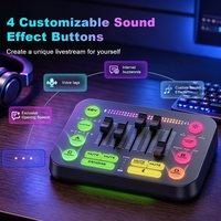 Consola Mezcladora de Audio Profesional para Juegos con Entrada XLR y Alimentación Phantom de 48V para Transmisión en Vivo y Podcasting