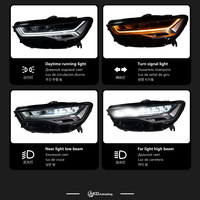Pour Audi A6 12-18, ensemble de phares 12V 35W, modification avec 3 lentilles, matrice laser LED, feux de jour