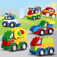 Gran oferta, juguetes educativos para niños, regalos para niños, modelo de coche de dibujos animados para jardín de infantes, juegos de bloques de construcción, bloques, juguetes para coche