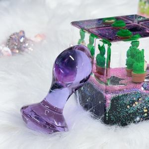 Анальная пробка с фиолетовыми кристаллами - Product Image 3