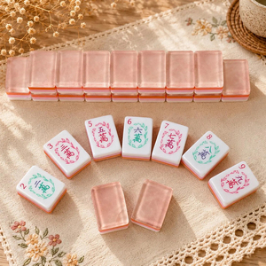 Juego de Mahjong Portátil de Viaje con Patas de Acero Inoxidable, Tapete de Mahjong, Soportes, Empujadores y Mesa de Acrílico Resistente para Exteriores y Piscina - Product Image 1