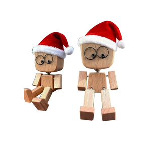 Figura de Madera de Hombre que se Sacude, Figura de Madera con Patas Temblorosas, Decoración para el Automóvil - Product Image 1