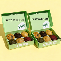 Boîte d'emballage en gros pour biscuits, chocolats, bonbons et beignets, gaufrée, recyclable, de qualité alimentaire, avec intercalaire pour gobelet à sauce