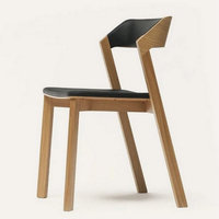 Chaise de salle à manger en bois massif de chêne nordique avec revêtement en cuir, design minimaliste, dossier bas et accoudoirs courts, chaise de bureau en forme de Z