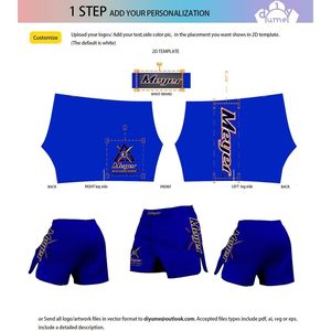 Diyume unisex กางเกงขาสั้นต่อสู้กลางต้นขากราฟิกที่กำหนดเองความทนทานสูงต่อสู้และมวยไทยศิลปะการต่อสู้แบบยืด - Product Image 3