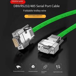 מחבר הלחמה DB9 תעשייתי <span class=keywords><strong>RS232</strong></span> D-SUB טורי ליציאת COM 9 פינים, כבל מתאם זכר/נקבה, PVC שחור - Product Image 2