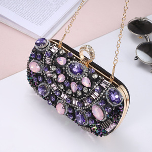Bolso de Mano Elegante con Lentejuelas y Pedrería de Lujo para Mujer, Bolso de Hombro con Cierre de Cremallera de Poliéster, Bolsos de Noche a la Moda - Product Image 6