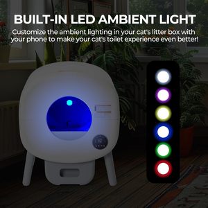 Bac à litière intelligent autonettoyant extra large avec surveillance intelligente et contrôle des odeurs Wi-Fi, faible bruit, pour plusieurs chats - Product Image 6