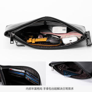 Sac à main pour homme en cuir Andong, pochette zippée, cuir de vache véritable, mode simple, multifonction, sacs à main pour homme 6696 - Product Image 5