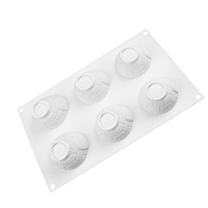 6 Cavity Igloo Silicone Mold For Ice Cream Mousse French Dessert Summer Treats White Irregular Shape - Product Image 3