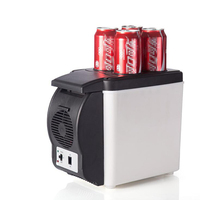 Mini refrigerador de coche de 6L, nevera de viaje multifunción de 12v, calentador de hogar con 4 agujeros para bebidas, caja eléctrica para coche