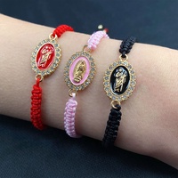 Bracelet ajustable plaqué or Vierge Marie et Saint Jude, protection, prospérité, chance, bijoux catholiques