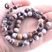 Perles de jaspe zèbre mat Zhe Ying 6 mm 8 mm 10 mm, pierres naturelles, jaspe zèbre givré, perles rondes en pierre précieuse, perles en vrac pour la création de bijoux