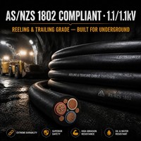Unterirdisches Kohlebergbau-Flexibles Gummikabel Typ 241.1 AS/NZS 1802 Verzinntes Kupfer EPR-Isolierung Hochleistungs-Schleppkabel