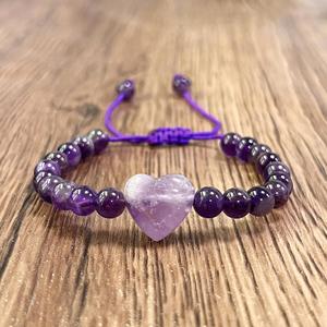 Bracelet en pierre naturelle avec perles de verre colorées, géométrie sacrée, logo gravé au laser, réduction sur les achats en gros - Product Image 2
